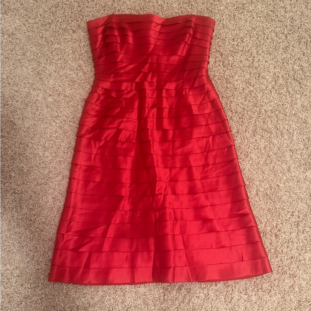 BCBGMaxAzria Strapless Red Bandage-Style Dress
